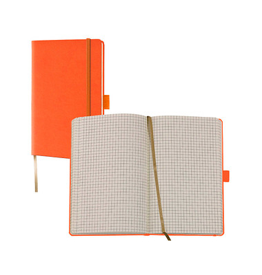 Notizbuch Q22 25-452, Tucson, orange, A6, kariert, 80g, 96 Blatt / 192 Seiten