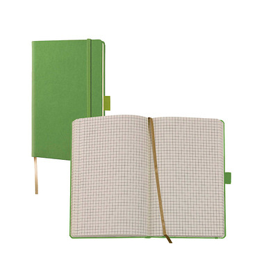 Notizbuch Q22 25-927, Tucson, grün, A6, kariert, 80g, 96 Blatt / 192 Seiten