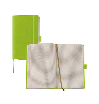 Notizbuch Q22 25-636, Tucson, grün, A6, kariert, 80g, 96 Blatt / 192 Seiten
