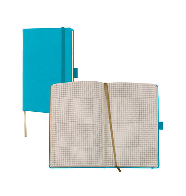 Notizbuch Q22 25-930, Tucson, blau, A6, kariert, 80g, 96 Blatt / 192 Seiten