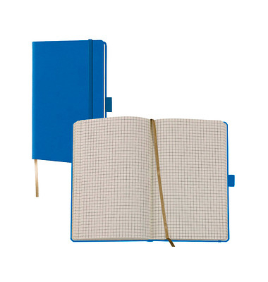 Notizbuch Q22 25-914, Tucson, blau, A6, kariert, 80g, 96 Blatt / 192 Seiten