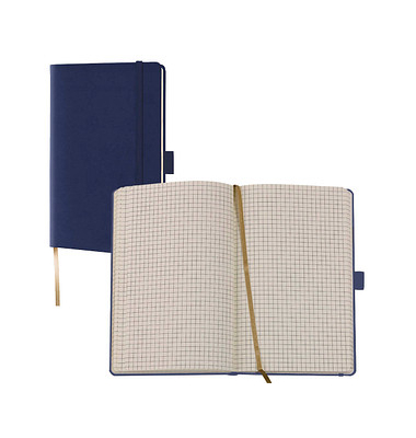 Notizbuch Q22 25-481, Tucson, blau, A6, kariert, 80g, 96 Blatt / 192 Seiten