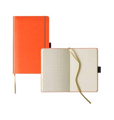Notizbuch Q25 25-452, Tucson, orange, A5, kariert, 80g, 120 Blatt / 240 Seiten