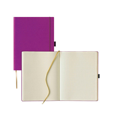 Notizbuch Q28 25-477, Tucson, violett, A4, kariert, 80g, 120 Blatt / 240 Seiten