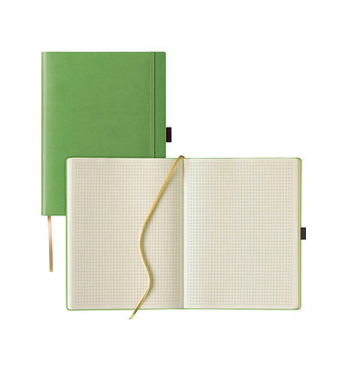 Notizbuch Q28 25-927, Tucson, grün, A4, kariert, 80g, 120 Blatt / 240 Seiten