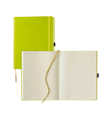 Notizbuch Q28 25-636, Tucson, grün, A4, kariert, 80g, 120 Blatt / 240 Seiten