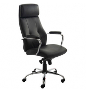 Chefsessel 986V22, schwarz / chrom, mit Armlehnen, bis 100kg, mit Kopfst&uuml;tze