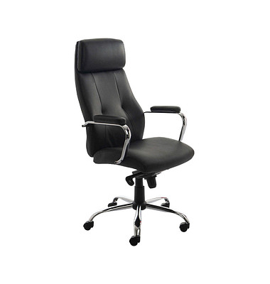 Chefsessel 986V22, schwarz / chrom, mit Armlehnen, bis 100kg, mit Kopfst&uuml;tze