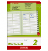 Wörterheft 10-45997, Lineatur 2 / Schreiblern-Lineatur, A5, 90g, grün/rot, 16 Blatt / 32 Seiten