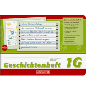 Geschichtenheft 10-45990, Lineatur 1G / Schreiblern-Lineatur, A5 quer, 90g, grün/rot, 16 Blatt / 32 Seiten