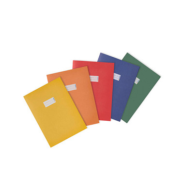 5 HERMA Heftumschläge farbsortiert Papier DIN A4