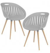 2 Topstar Schalenstühle T2023 FZ20EIG-2 hellgrau Kunststoff