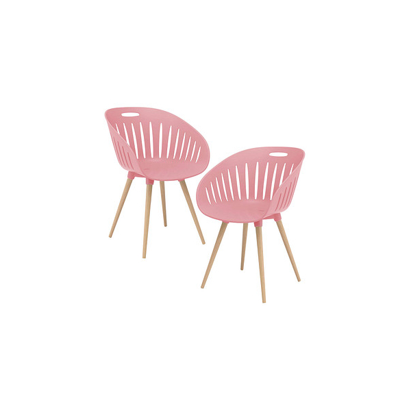 4014296946887 - Outdoor-Stuhl T2023 2 Stück ergonomische Kunststoffschale Füße ein- und ausdrehbar rose 4014296946887 - Outdoor-Stuhl T2023 2 Stück ergonomische Kunststoffschale Füße ein- und ausdrehbar rose