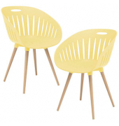 2 Topstar Schalenstühle T2023 FZ20EIY-2 gelb Kunststoff