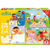 Schmidt Sesamstrasse Sachen machen Puzzle, 3 x 24 Teile
