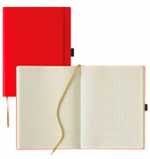 Notizbuch Q28 25-757, Tucson, rot, A4, kariert, 80g, 120 Blatt / 240 Seiten