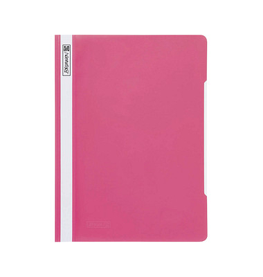Schnellhefter 102011026, A4+, pink, Polyvinylchlorid (PVC), Vorderdeckel transparent