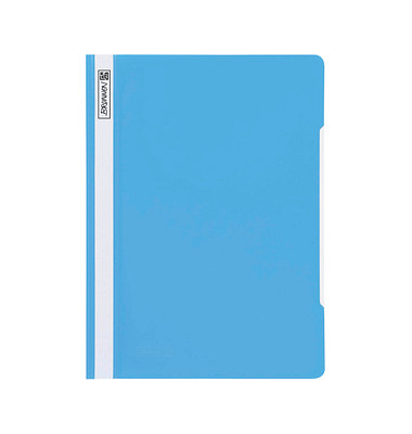 Schnellhefter 102011032, A4+, hellblau, Polyvinylchlorid (PVC), Vorderdeckel transparent