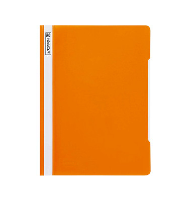 Schnellhefter 102011040, A4+, orange, Polyvinylchlorid (PVC), Vorderdeckel transparent