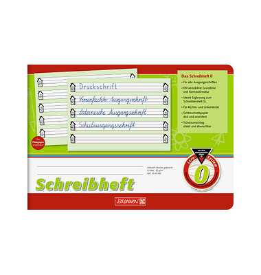 Schreiblernheft 10-45940, Lineatur 0 / Schreiblern-Lineatur, A5 quer, 90g, grün, 16 Blatt / 32 Seiten