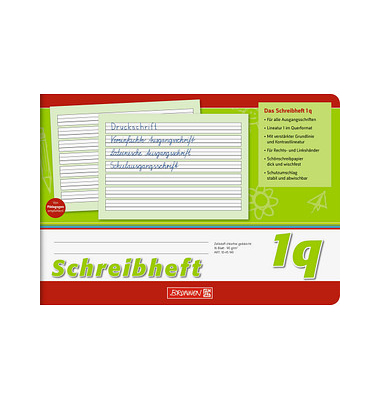 Schreiblernheft 10-45941, Lineatur 1q / Schreiblern-Lineatur, A5 quer, 90g, grün, 16 Blatt / 32 Seiten