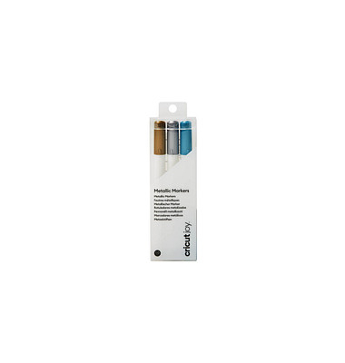 cricut™ Joy Metallic-Marker 1.0 mm Farbstifte für Schneideplotter farbsortiert (gold, silber, blau), cricut™ Joy Metallic-Marker 1.0 mm Farbstifte für Schneideplotter farbsortiert (gold, silber, blau),