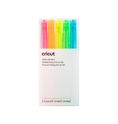 ™ Glitzer-Gelstifte für Schneideplotter farbsortiert (neonpink, neonorange, neongelb, neongrün, neonblau), Schneideplotter-Gelst