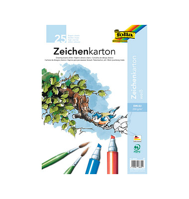 folia Tonpapier Zeichenkarton weiß 250 gqm folia Tonpapier Zeichenkarton weiß 250 gqm