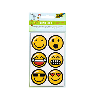 24 folia Aufkleber Emojis verschiedene Motive