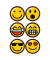 24 folia Aufkleber Emojis verschiedene Motive