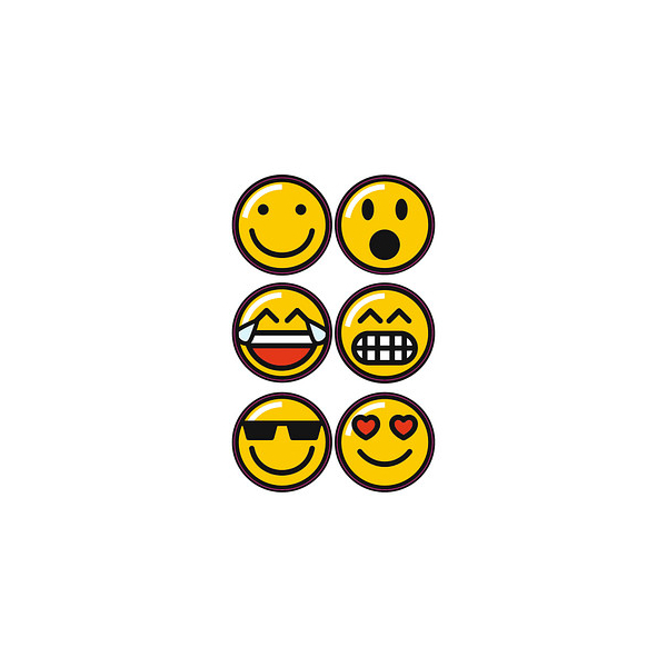 24 folia Aufkleber Emojis verschiedene Motive ++ büroplus