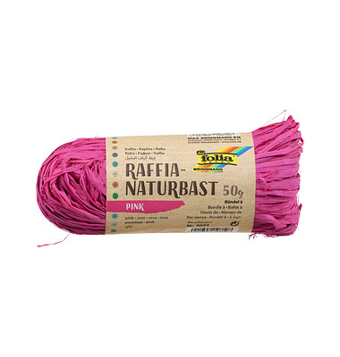 folia Naturbast matt pink 0,5 mm x folia Naturbast matt pink 0,5 mm x