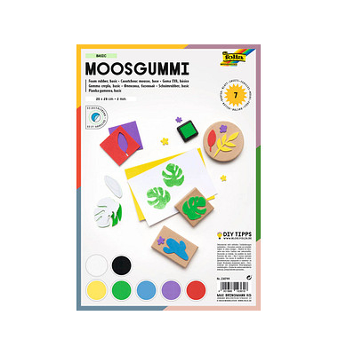 folia Moosgummi Basic selbstklebend mehrfarbig
