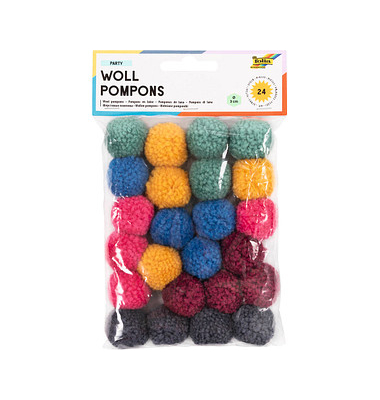 folia Pompons farbsortiert Party Ø 3,0 cm
