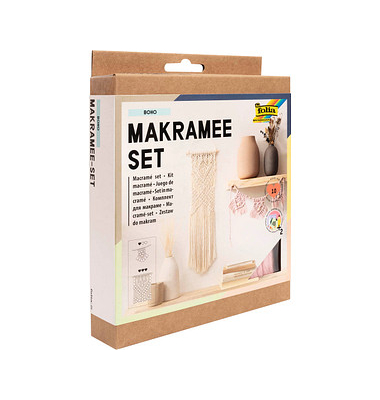 Makramee-Set Boho natur, rosé Makramee-Set