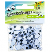 folia Wackelaugen weiß oval