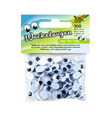 folia Wackelaugen weiß oval folia Wackelaugen weiß oval