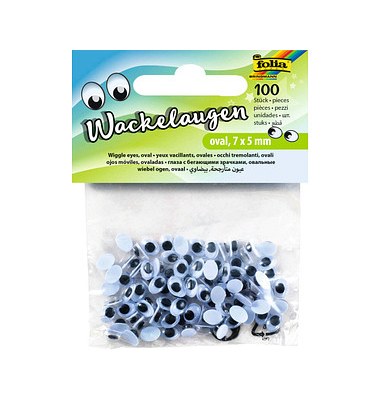 folia Wackelaugen weiß oval folia Wackelaugen weiß oval