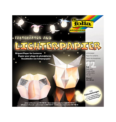 folia Transparentpapier Lichterpapier 30,0 x 30,0 cm 80 gqm,