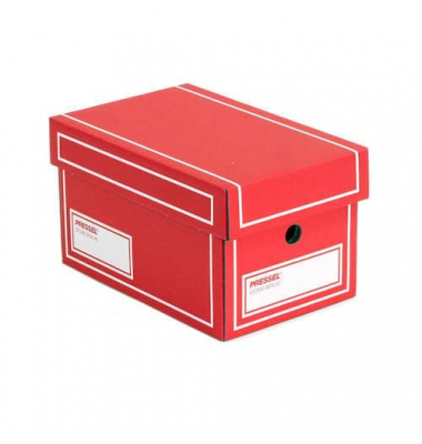 Aufbewahrungsbox 751103 mit Deckel, außen 275x175x155mm, Karton rot/weiß