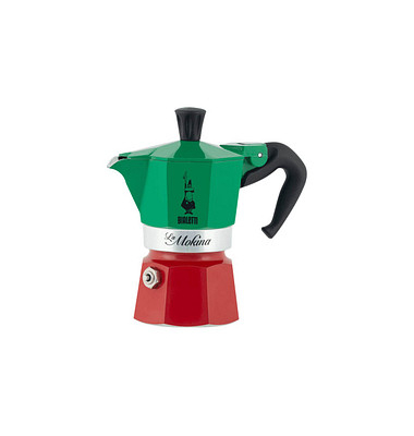 La Mokina Italia Tricolore Espressokocher grün, 1 Tasse