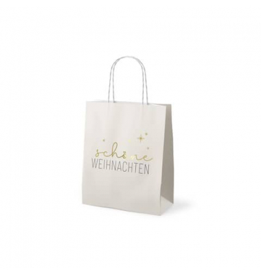 Geschenktasche 991196, Weihnachten, gedrehte Papierkordel, schöne Weihnachten, 18cm x 22cm