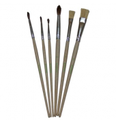 Pinselset &Ouml;KO, 5340201-70, Gr&ouml;&szlig;en sortiert, 2x flache & 4x runde Spitze