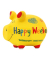 Spardose Schwein (klein) 101878 , "Schriftzug Happy Weekend"