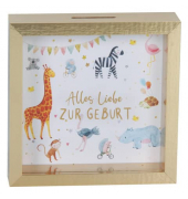 746032 Spardose mit Glasfront Geburt