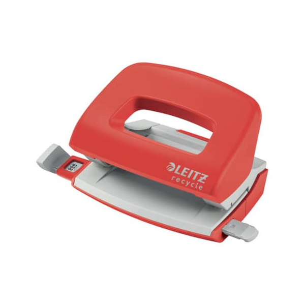 4002432135301 - Bürolocher NeXXt Recycle Mini 5010-00-25 rot bis 1mm 10 Blatt mit Anschlagschiene 4002432135301 Leitz