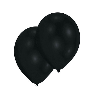 50 amscan Luftballons Standard schwarz