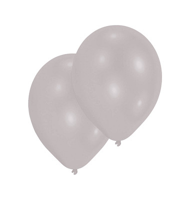 50 amscan Luftballons Metallic silber