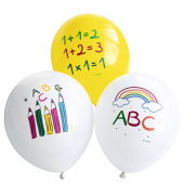 6 amscan Luftballons Schulstart farbsortiert