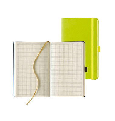 Notizbuch Q25 25-636, Tucson, grün, A5, kariert, 80g, 120 Blatt / 240 Seiten